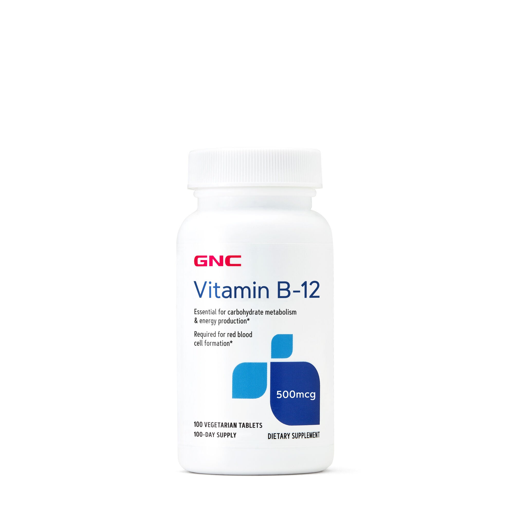 GNC Vitamin B12 Supplement 500 mcg Front Bottle